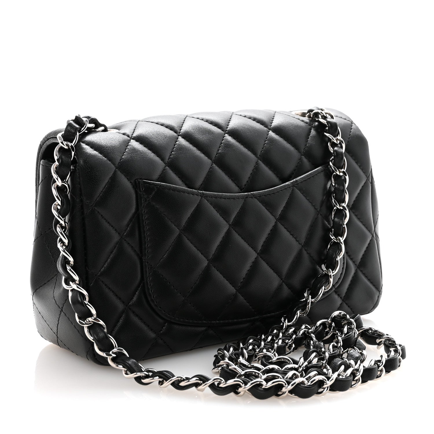 Chanel Lambskin Quilted Mini Rectangular Flap Black 3 of 10