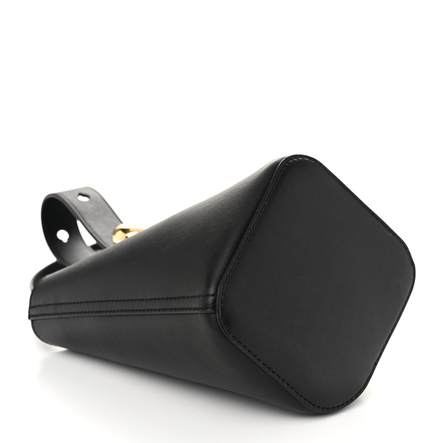 Soft Grained Calfskin Mini Pebble Bucket Bag Black