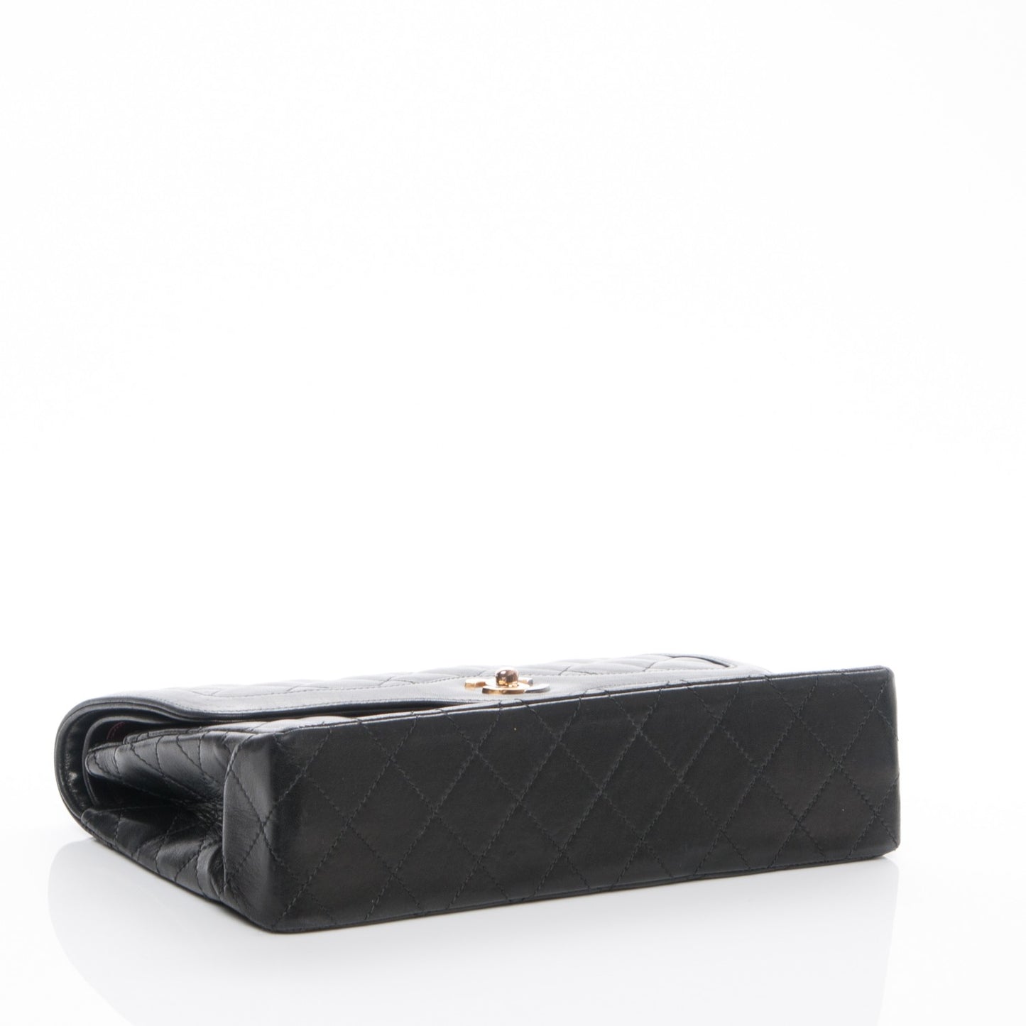 Lambskin Medium Double Flap Black
