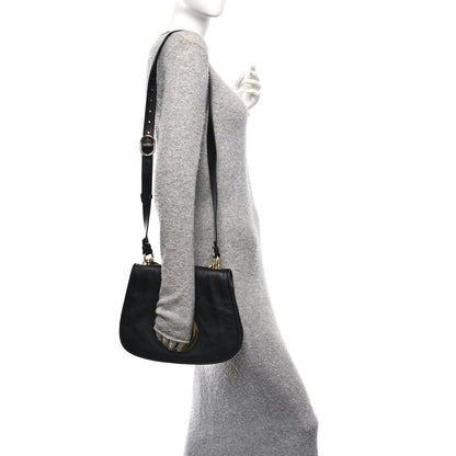 Gucci Roxy Calfskin Web Medium Blondie Shoulder Flap Bag Black 2 of 11