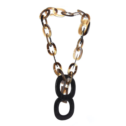 Hermes Buffalo Horn Alligator Isidore Necklace Black 3 of 8