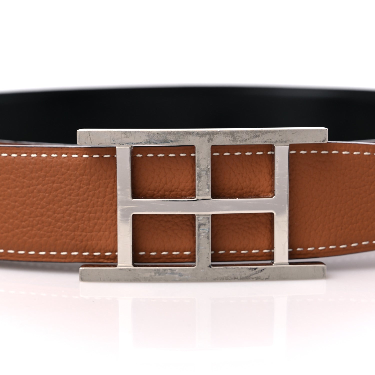 Hermes Box Togo 32mm Inside H Belt 80 Black Gold 6 of 7