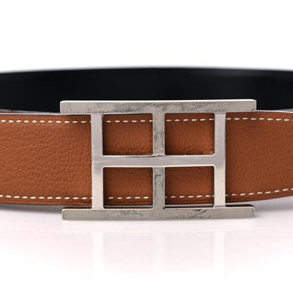 Hermes Box Togo 32mm Inside H Belt 80 Black Gold 6 of 7
