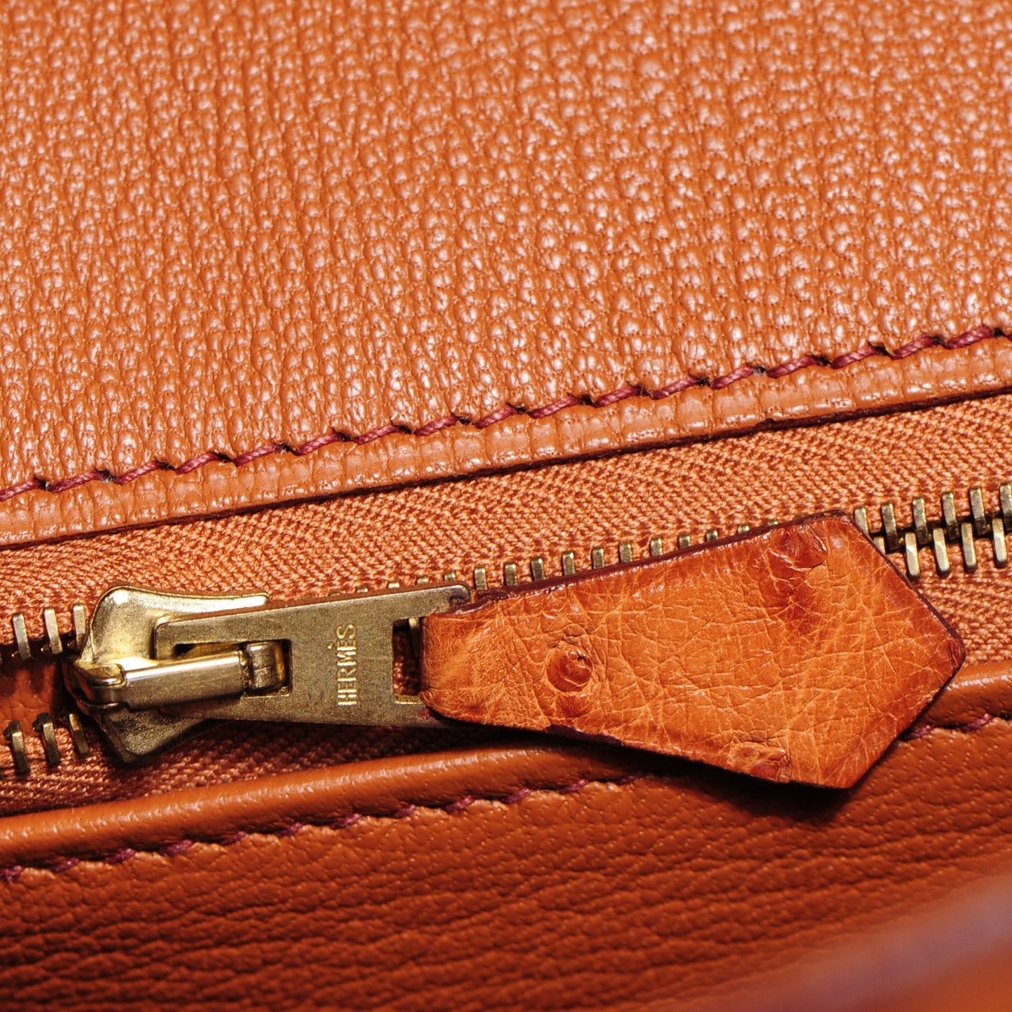 Ostrich Birkin 30 Cognac