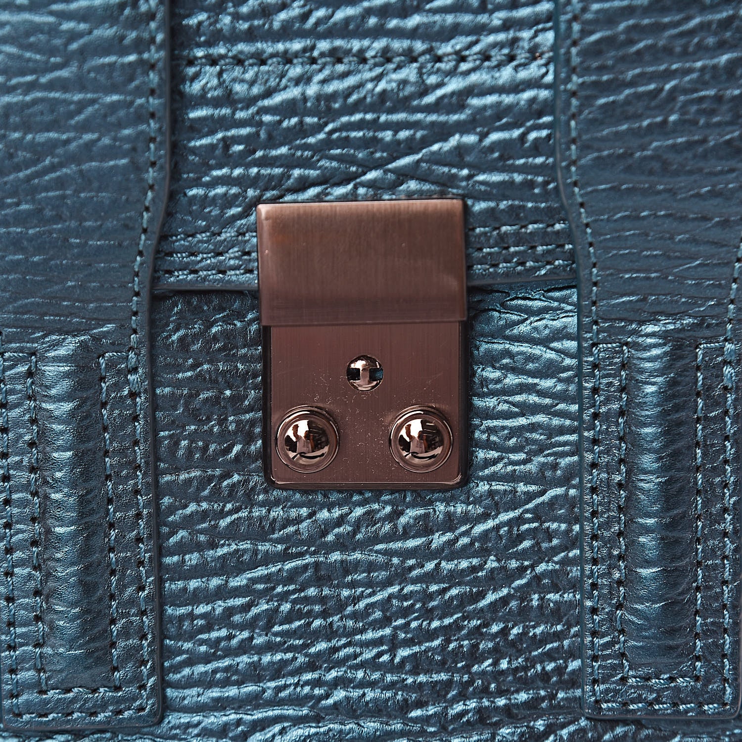 3.1 Phillip Lim 3.1 Metallic Textured Calfskin Mini Pashli Satchel Turquoise 10 of 10