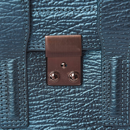 3.1 Phillip Lim 3.1 Metallic Textured Calfskin Mini Pashli Satchel Turquoise 10 of 10