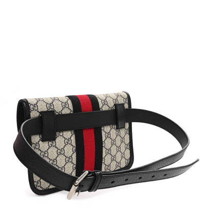 Gucci GG Supreme Monogram Web Small Ophidia Belt Bag 90 36 Beige Navy 3 of 11