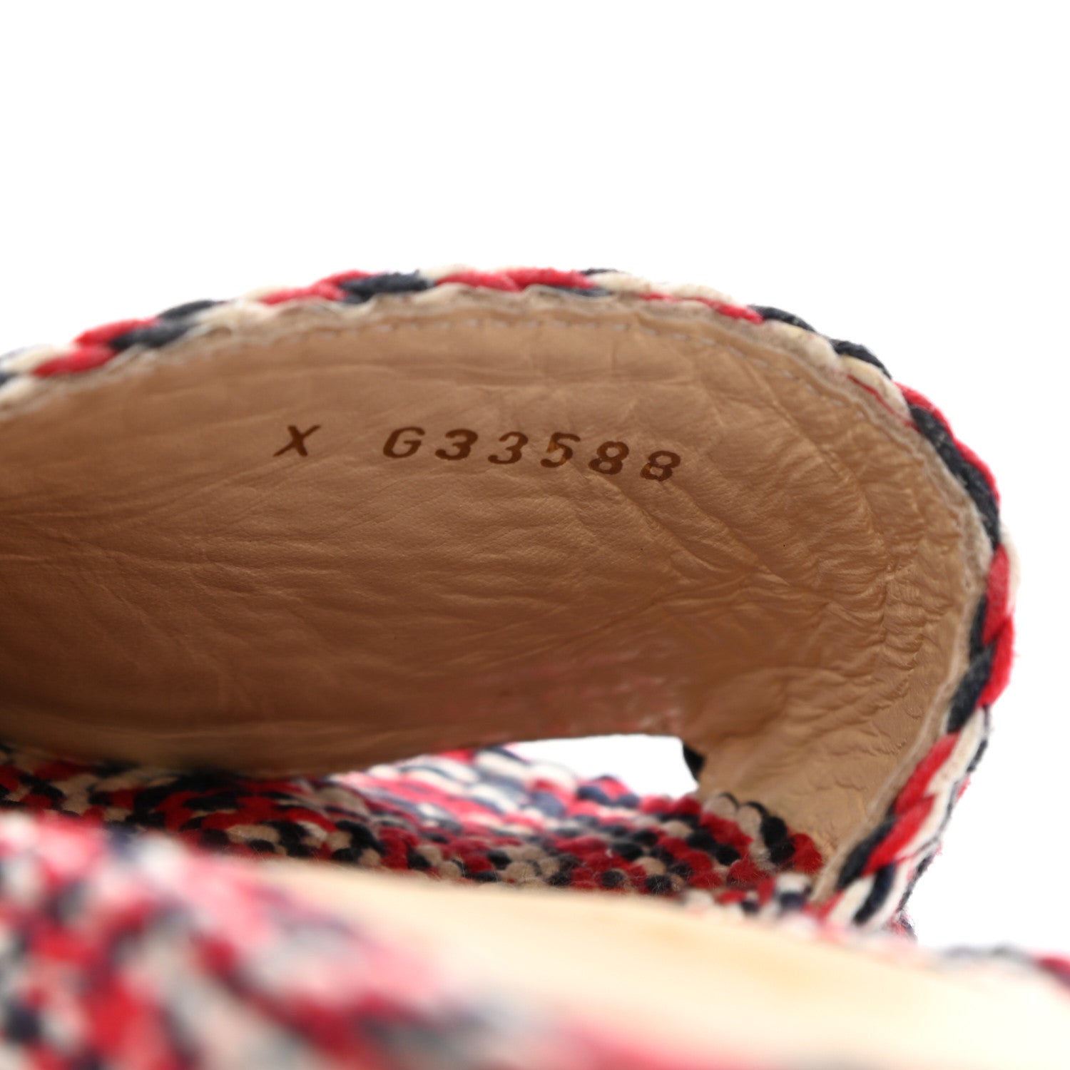 Chanel Cord CC Espadrille Slip On Sandals 36 Red Blue White 8 of 10