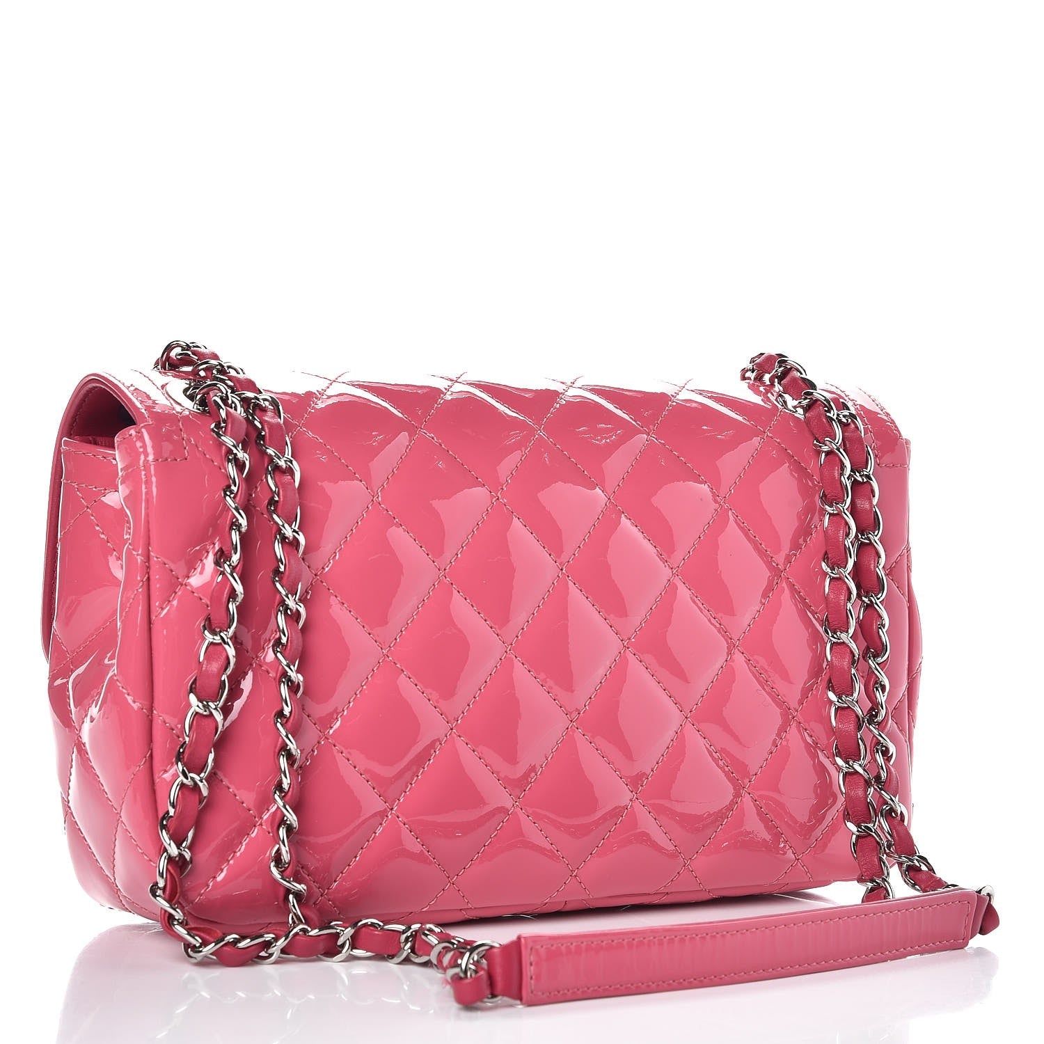 Chanel Patent Quilted Large Coco Shine Flap Pink 3 of 11