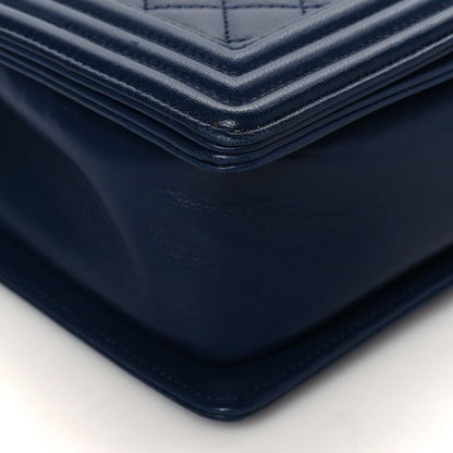 Chanel Lambskin Quilted New Medium Boy Flap Navy 9 of 11
