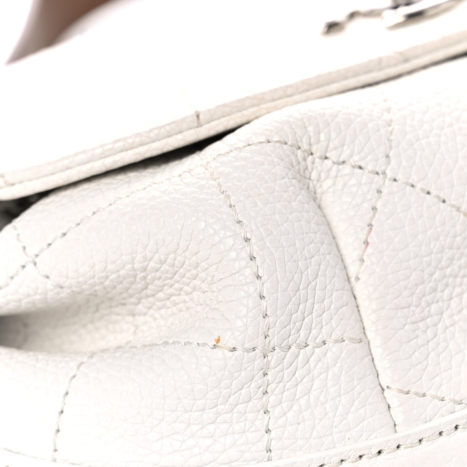 Chanel Calfskin Stitched Flap Bag White 7 of 15