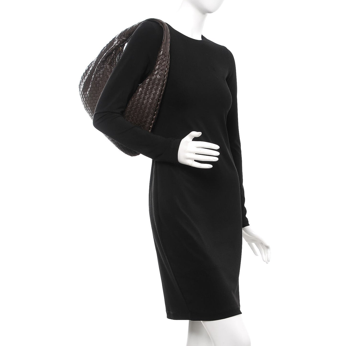 Nappa Intrecciato Medium Veneta Hobo Ebano