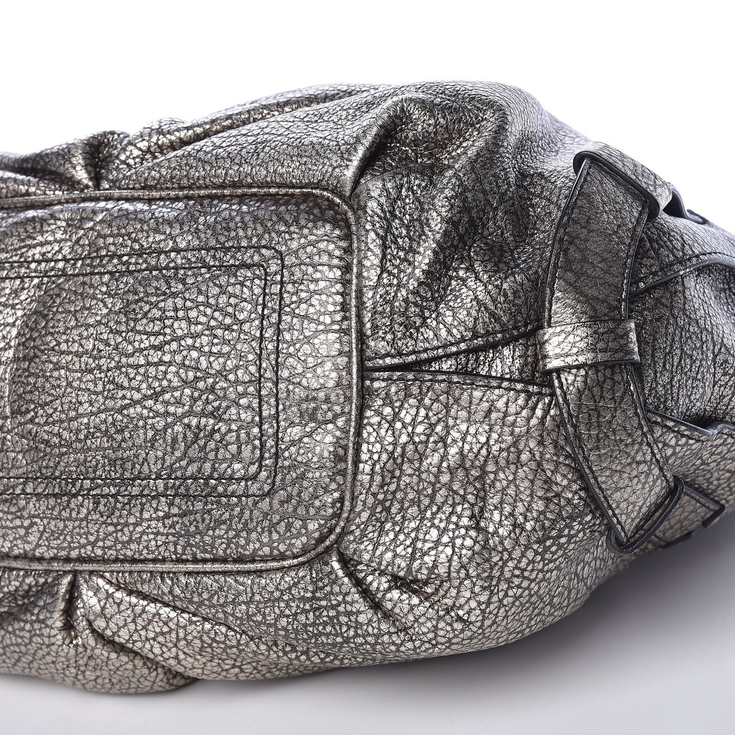 Metallic Calfskin Bittersweet Hobo Pewter
