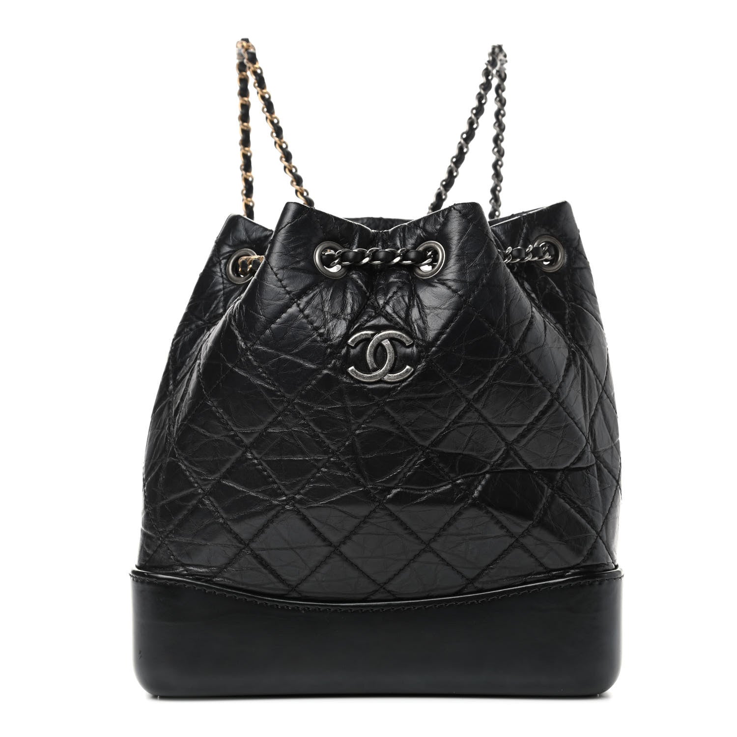 Chanel Aged Calfskin Quilted Small Gabrielle Backpack Black 1 of 5