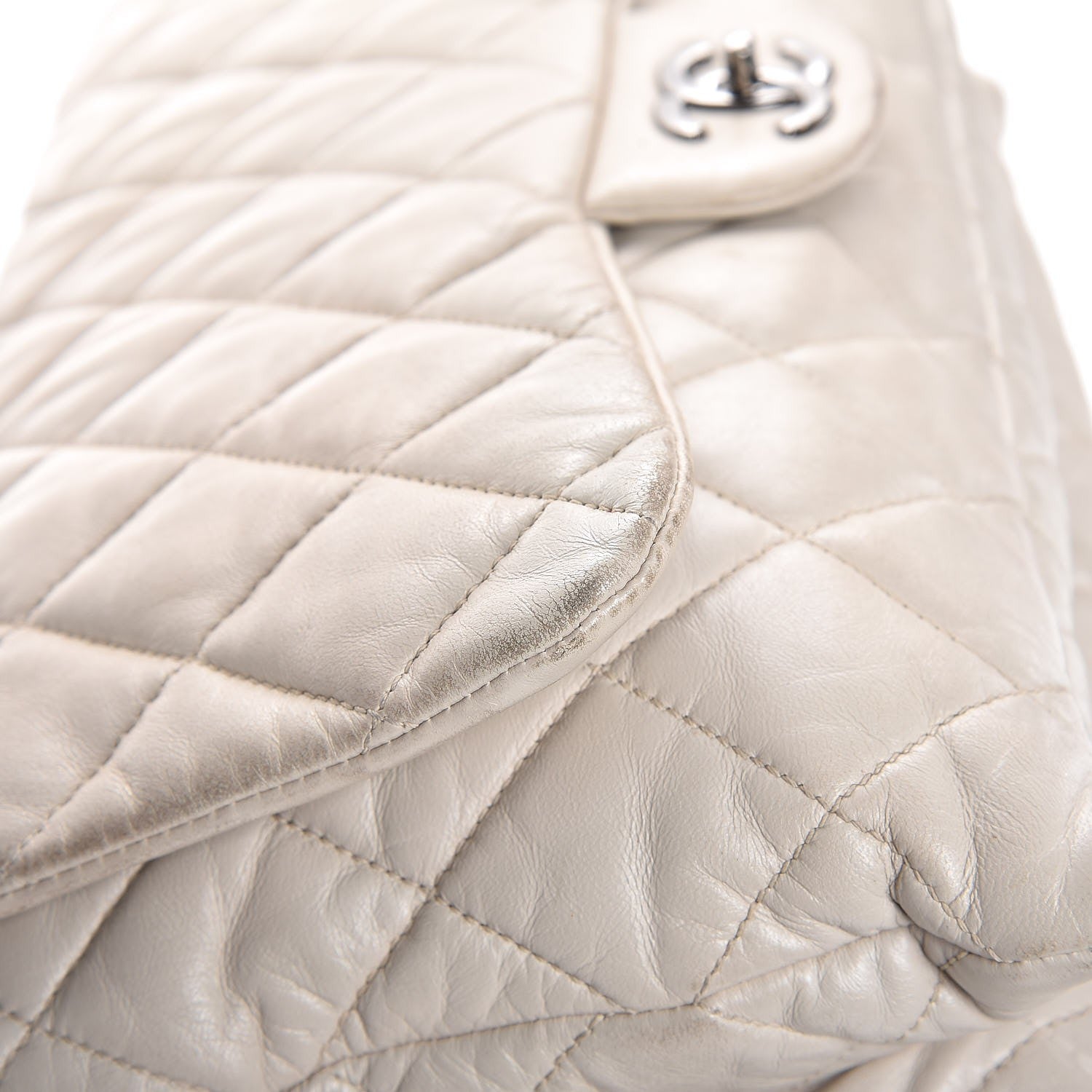 Chanel Lambskin Quilted 3 Accordion Flap Bag White 15 of 21