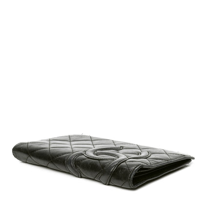 Chanel Aged Calfskin Quilted Cambon Yen Wallet Black 3 of 6