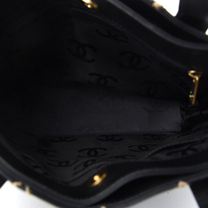 Chanel Calfskin Contrast Stitch Surpique Tote Black 5 of 10