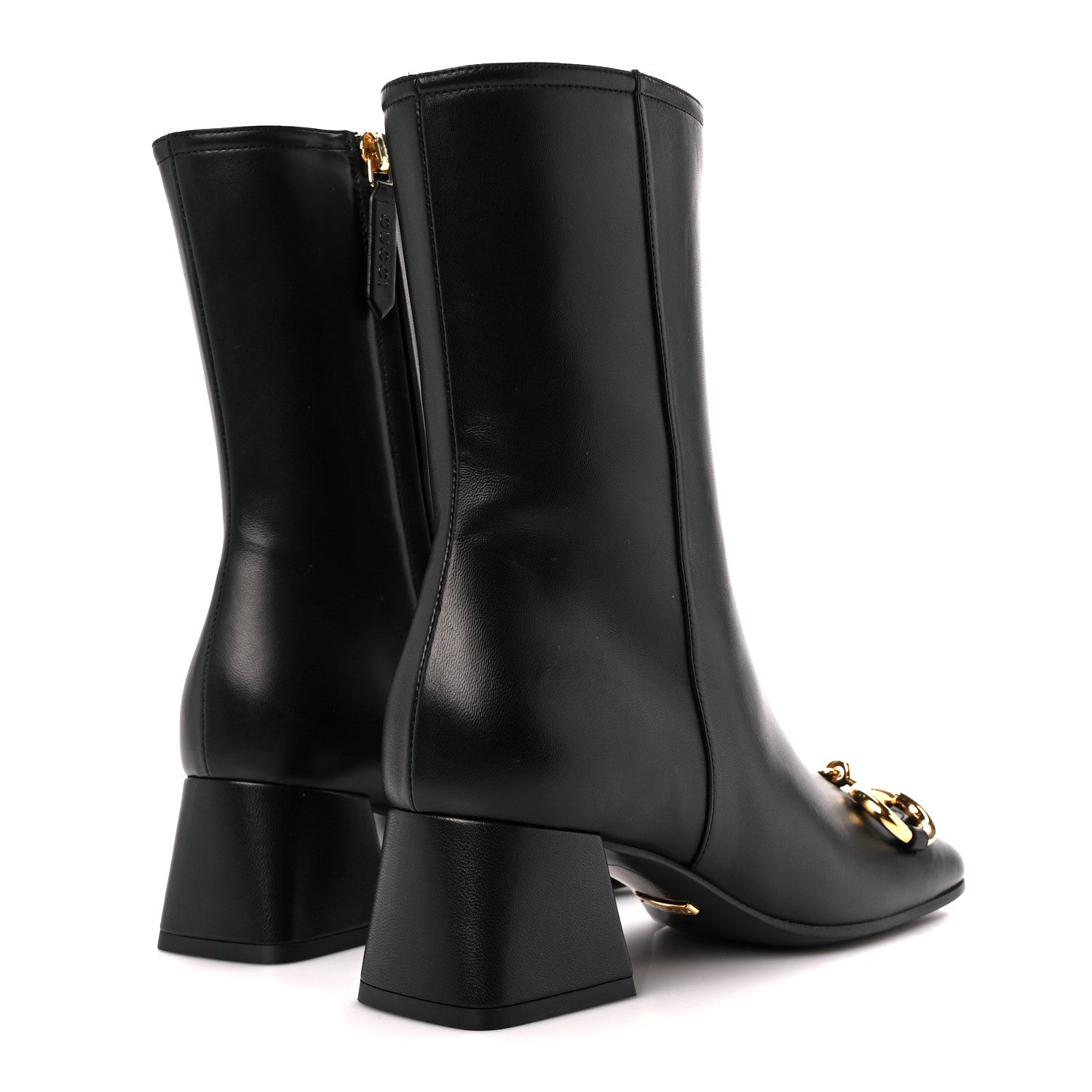 Gucci Nappa Charlotte Horsebit 55mm Ankle Boots 35.5 Black 4 of 9
