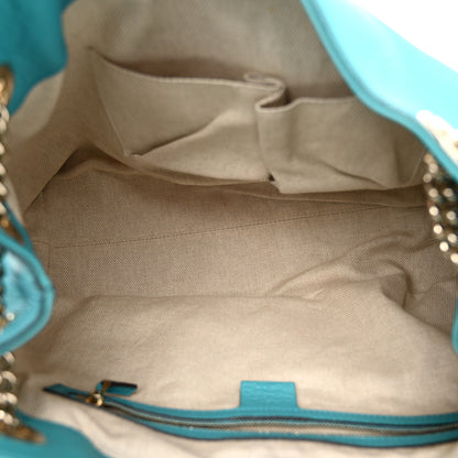 Gucci Pebbled Calfskin Medium Soho Chain Shoulder Bag Teal 5 of 12