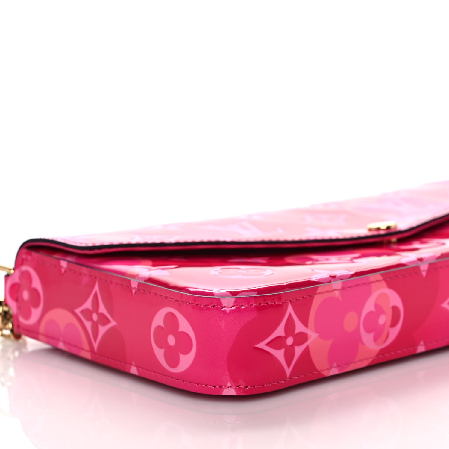 Louis Vuitton Vernis Valentine Pochette Felicie Chain Wallet Fuchsia 10 of 12