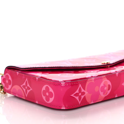 Louis Vuitton Vernis Valentine Pochette Felicie Chain Wallet Fuchsia 10 of 12