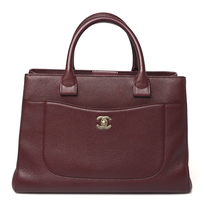 Chanel Grained Calfskin Small Neo Executive Shopper Tote  Burgundy 1 of 10