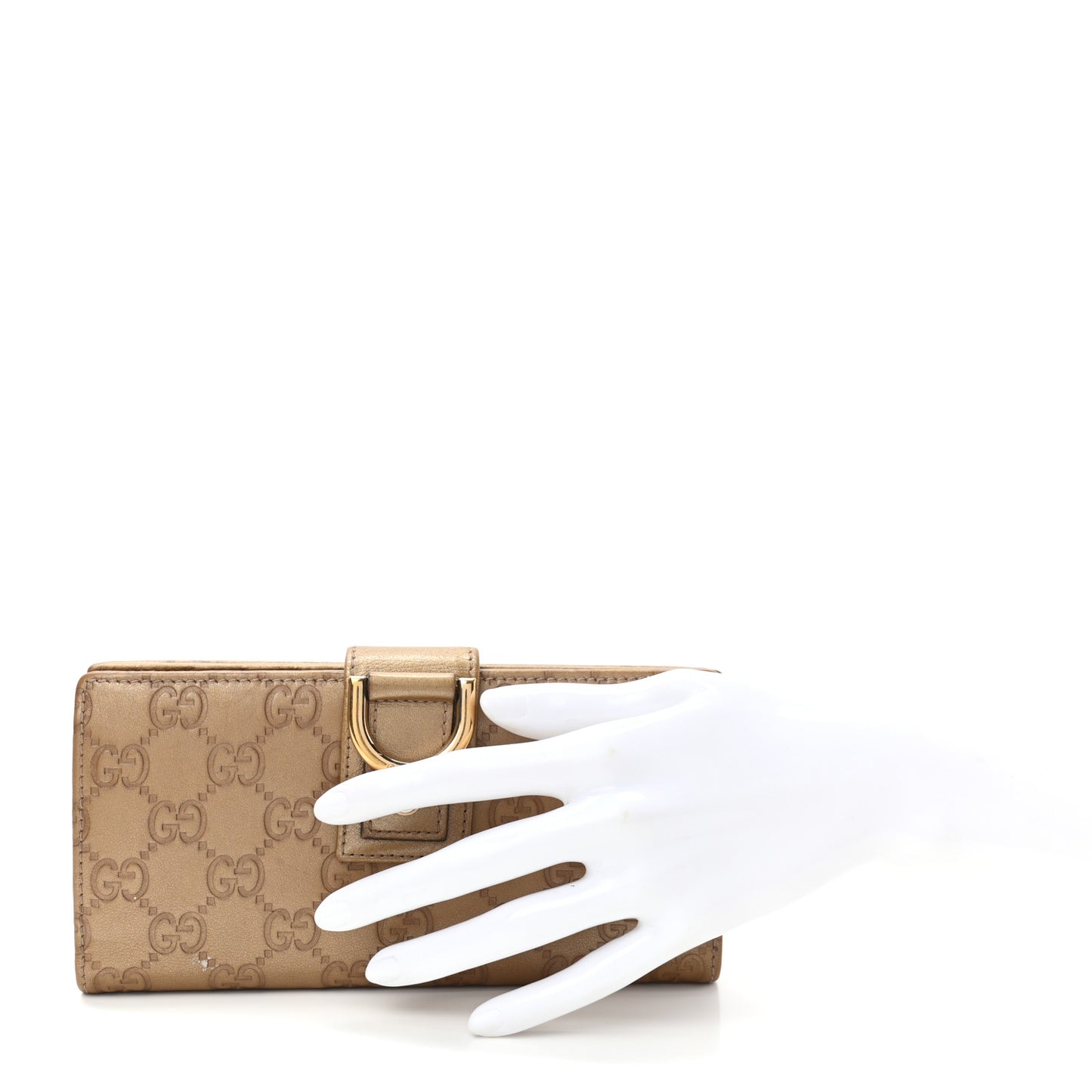 Metallic Guccissima Abbey Continental Wallet Gold