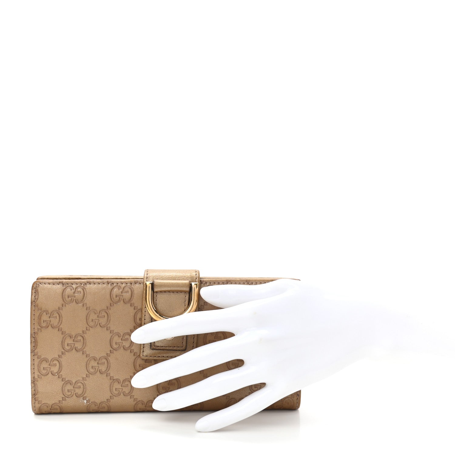 Gucci Metallic Guccissima Abbey Continental Wallet Gold 2 of 11