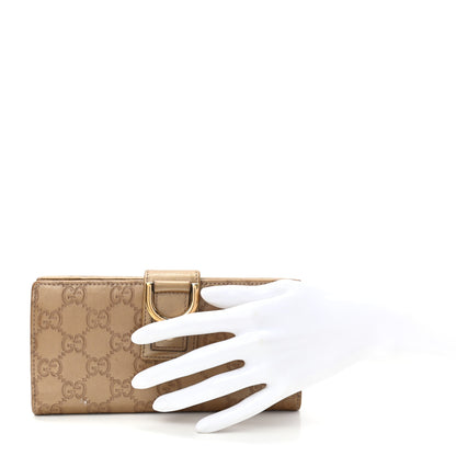 Gucci Metallic Guccissima Abbey Continental Wallet Gold 2 of 11