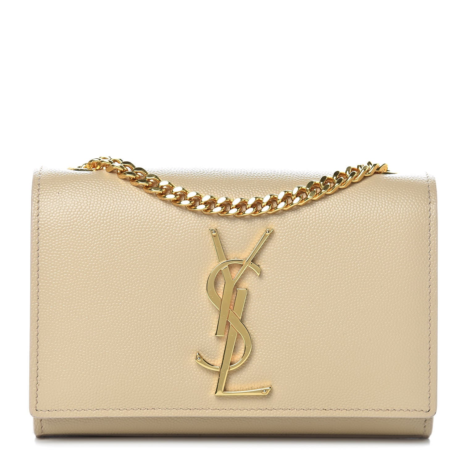 Saint Laurent Grain De Poudre Small Monogram Kate Satchel Nude Powder 1 of 11