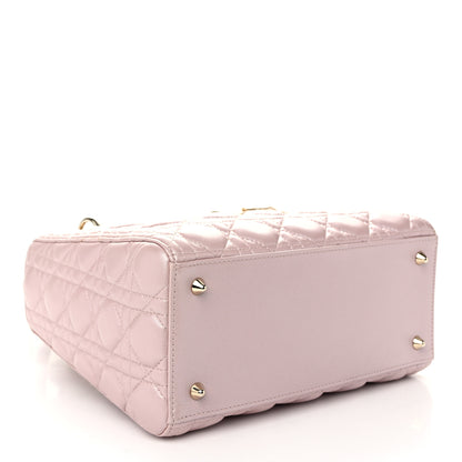 Christian Dior Pearly Lambskin Cannage Medium Lady Dior Lotus 4 of 10