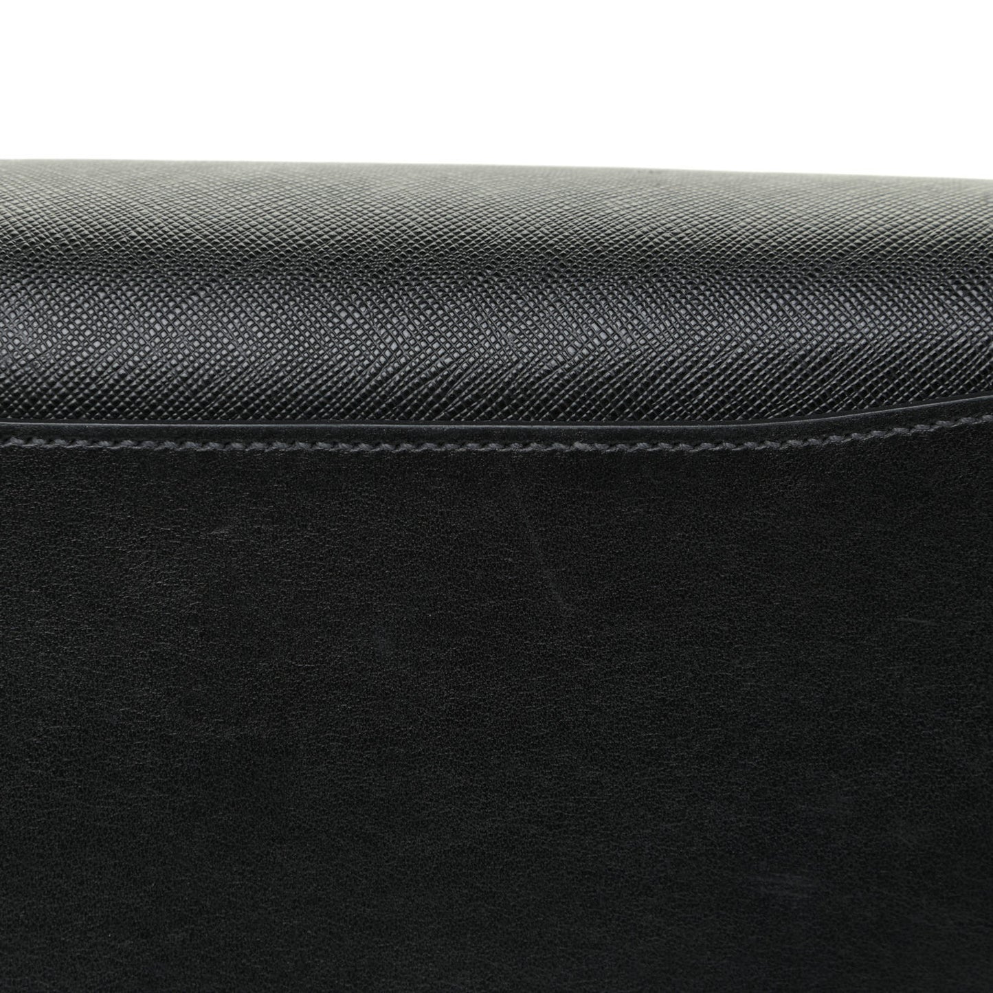 Saffiano City Calfskin Medium Bibliothèque Top Handle Black White