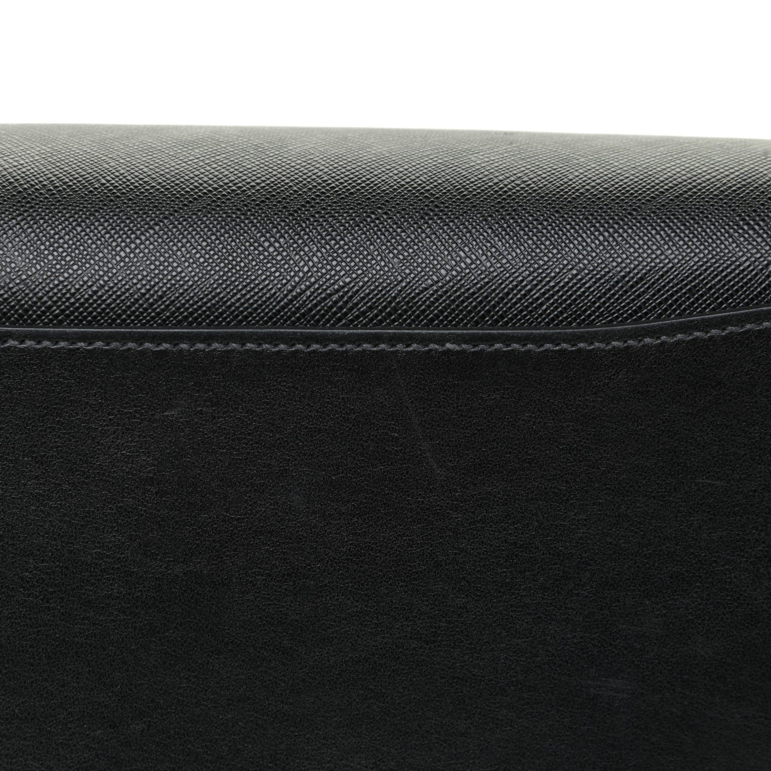Prada Saffiano City Calfskin Medium Bibliothèque Top Handle Black White 12 of 14