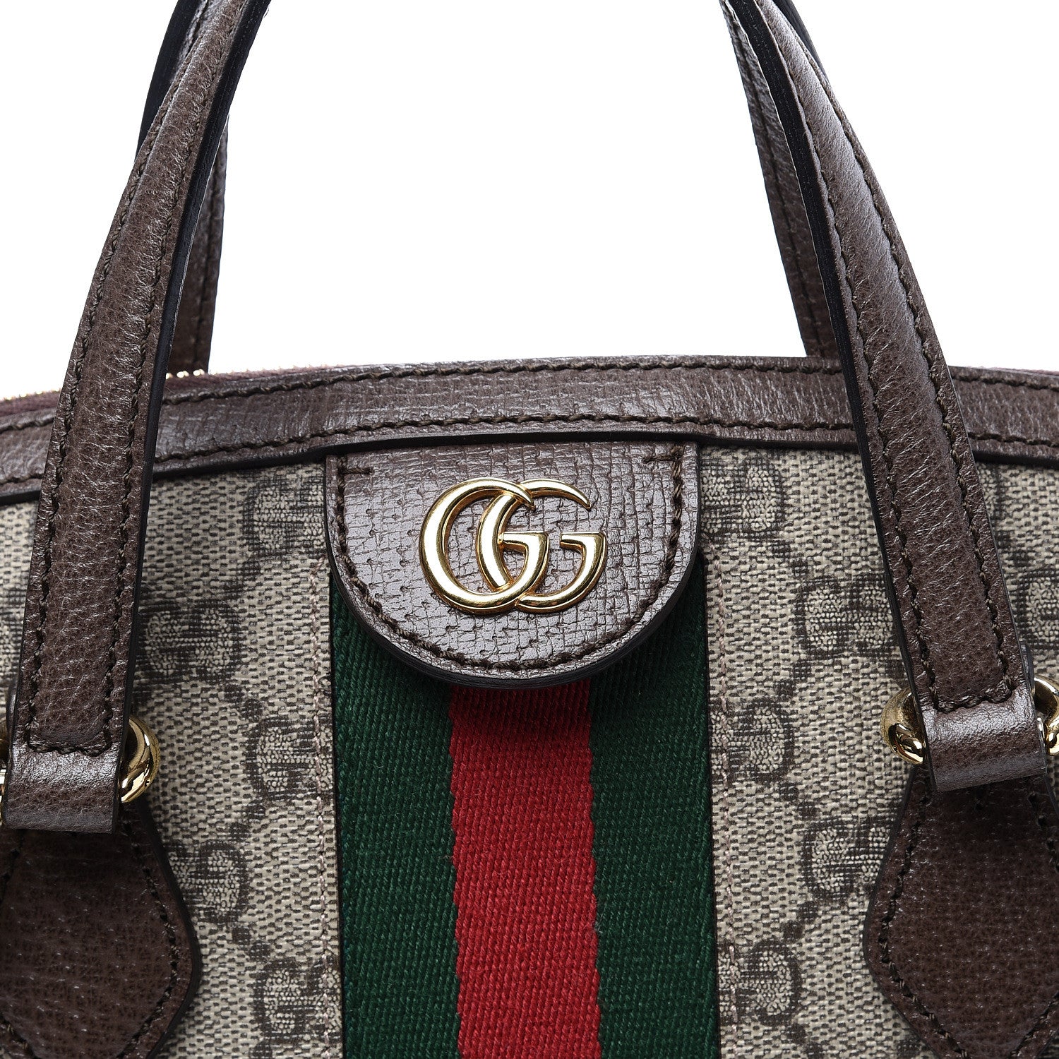 Gucci GG Supreme Monogram Web Medium Ophidia Top Handle Dome Bag Brown 12 of 12