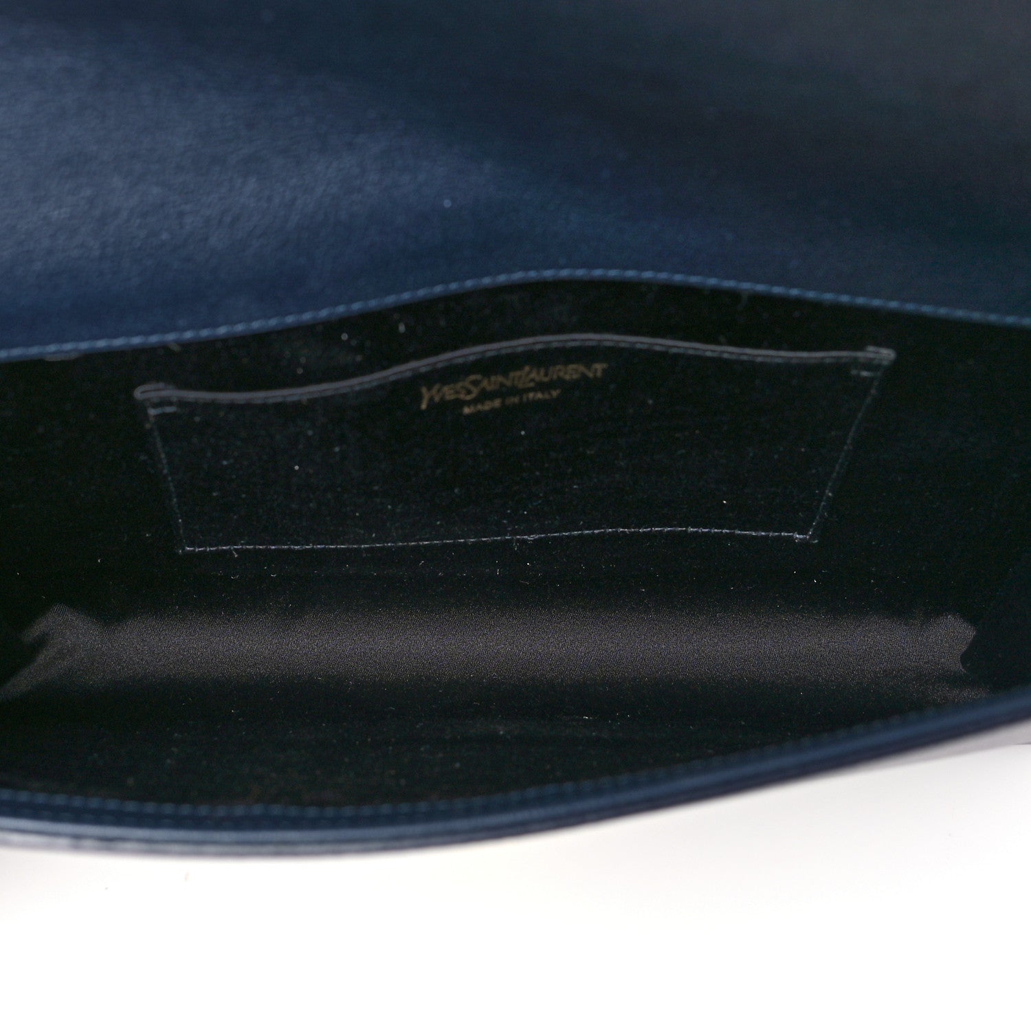 Saint Laurent Calfskin Monogram Large Belle De Jour Clutch Navy 5 of 8