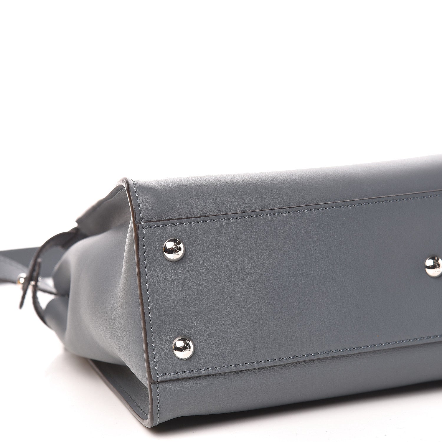 Fendi Vitello Seta Shiny Nappa Medium Peekaboo Iconic Satchel Tempesta Grigio Perla 9 of 13
