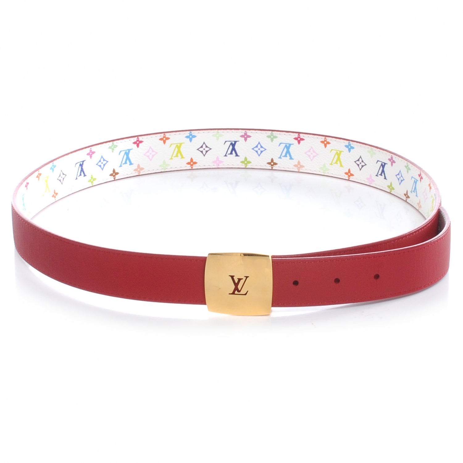 Louis Vuitton Monogram Multicolor LV Cut Reversible Belt 90 36 White 1 of 5