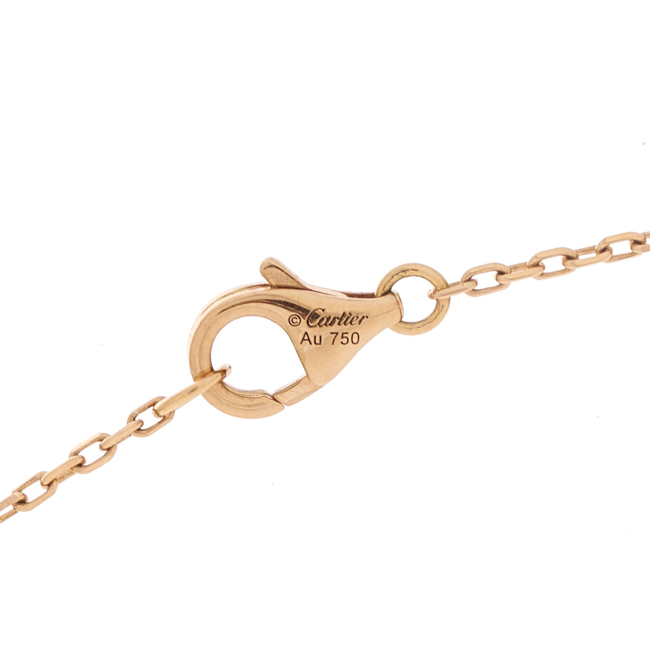 18K Pink Gold Diamond Logo Pendant Necklace
