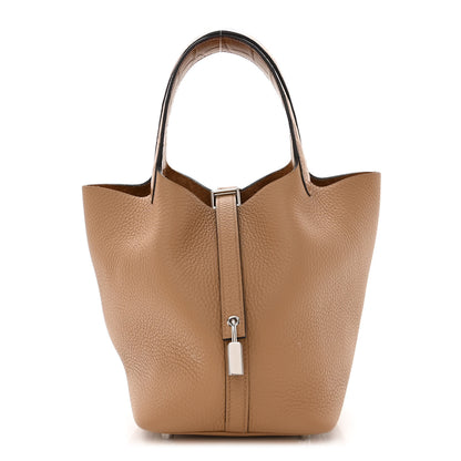 Hermes Taurillon Clemence Matte Alligator Picotin Lock Touch 18 PM Chai 1 of 13