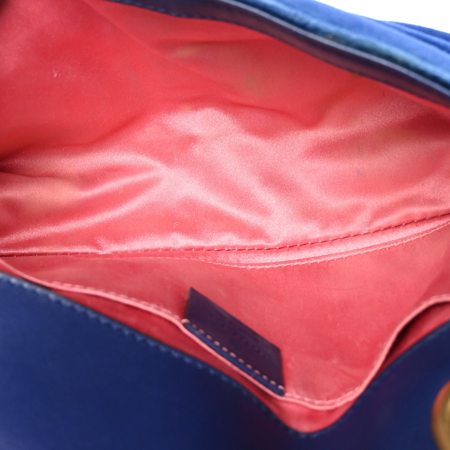 Velvet Matelasse Mini GG Marmont Shoulder Bag Cobalt Blue