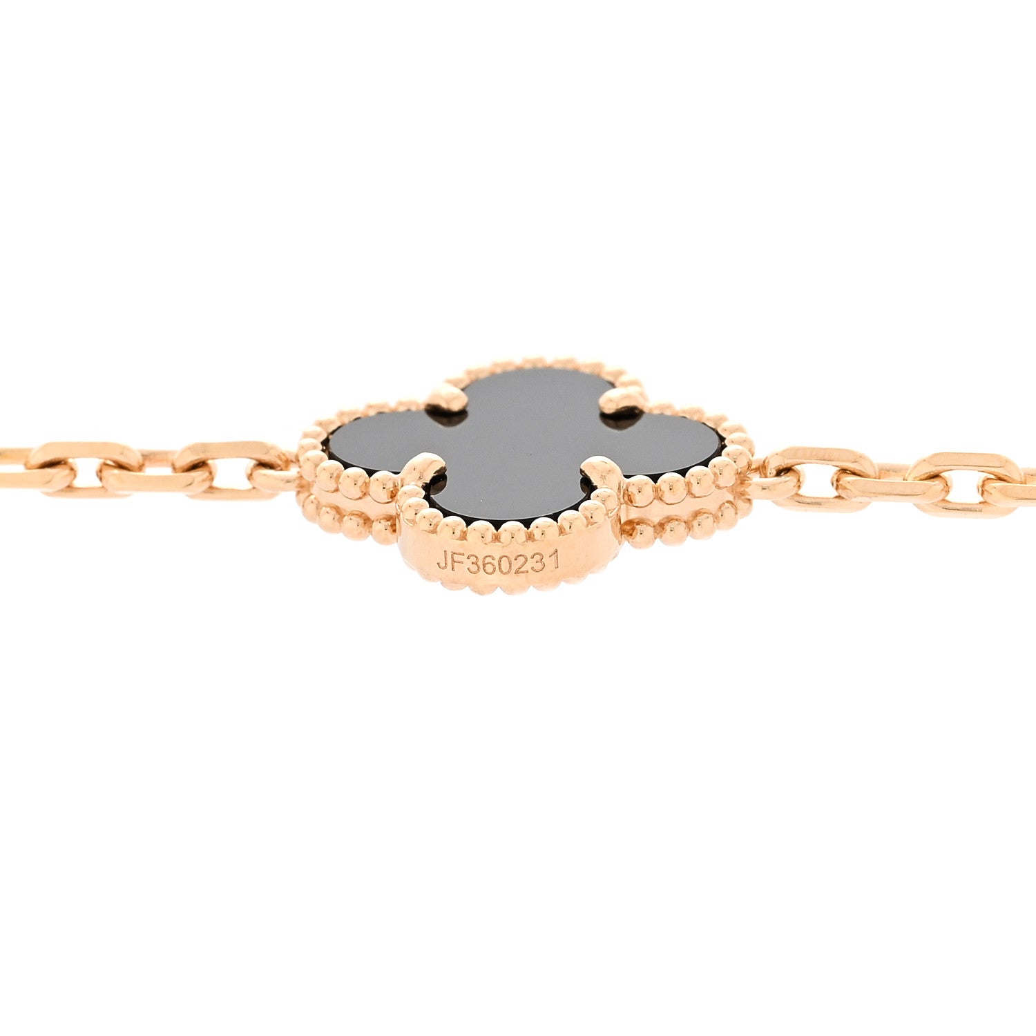 Van Cleef & Arpels 18K Yellow Gold Black Onyx 20 Motifs Vintage Alhambra Necklace 6 of 9