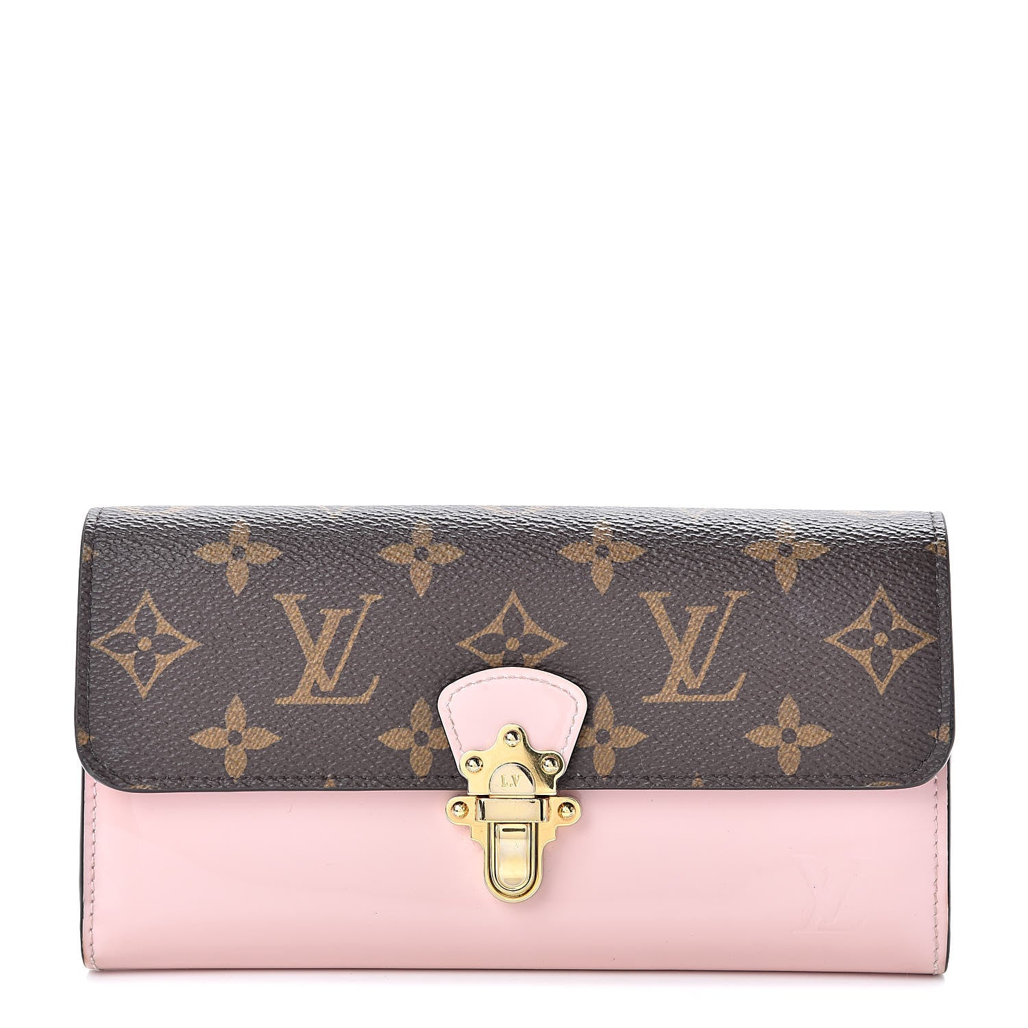 Louis Vuitton Patent Calfskin Monogram Cherrywood Wallet Rose Ballerine 1 of 10