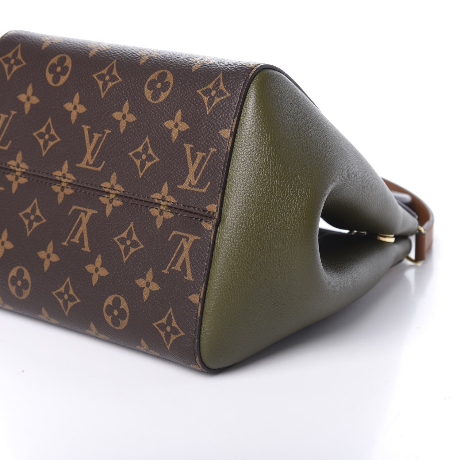 Louis Vuitton Calfskin Monogram Fold Tote MM Black Khaki Cream 17 of 17