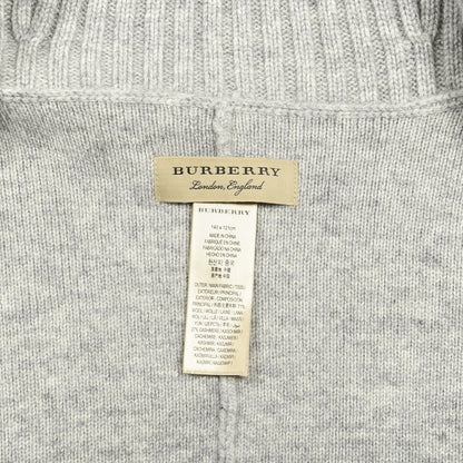 Burberry Wool Cashmere Ribbed Shawl Collar Cape Scarf Grey 2 of 2