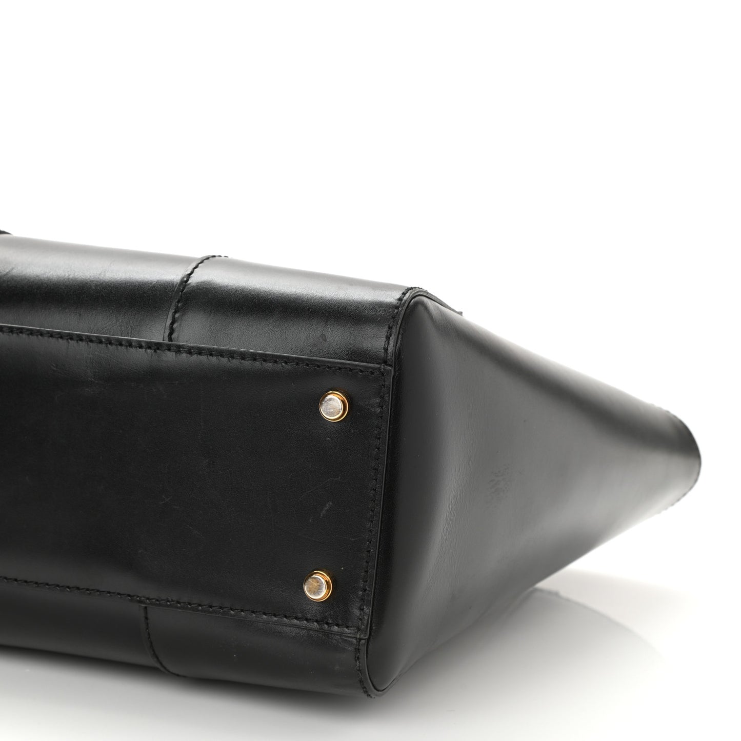 Calfskin Medium Lady Buckle Top Handle Bag Black