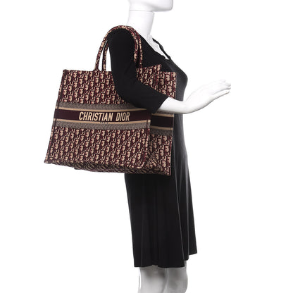 Christian Dior Oblique Large Book Tote Burgundy Multicolor 2 of 11