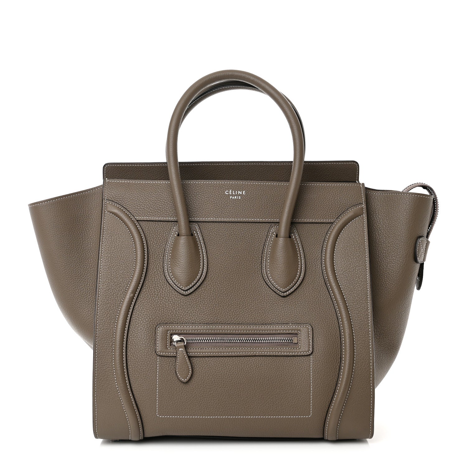Celine Drummed Calfskin Mini Luggage Souris 1 of 12