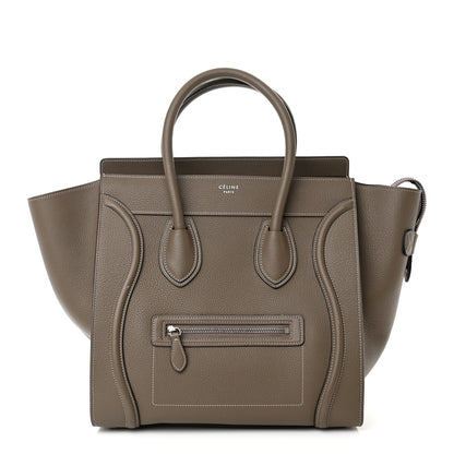 Celine Drummed Calfskin Mini Luggage Souris 1 of 12