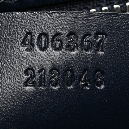 Gucci Guccissima Signature Medium Double Buckle Flap Messenger Bag Blue 6 of 14