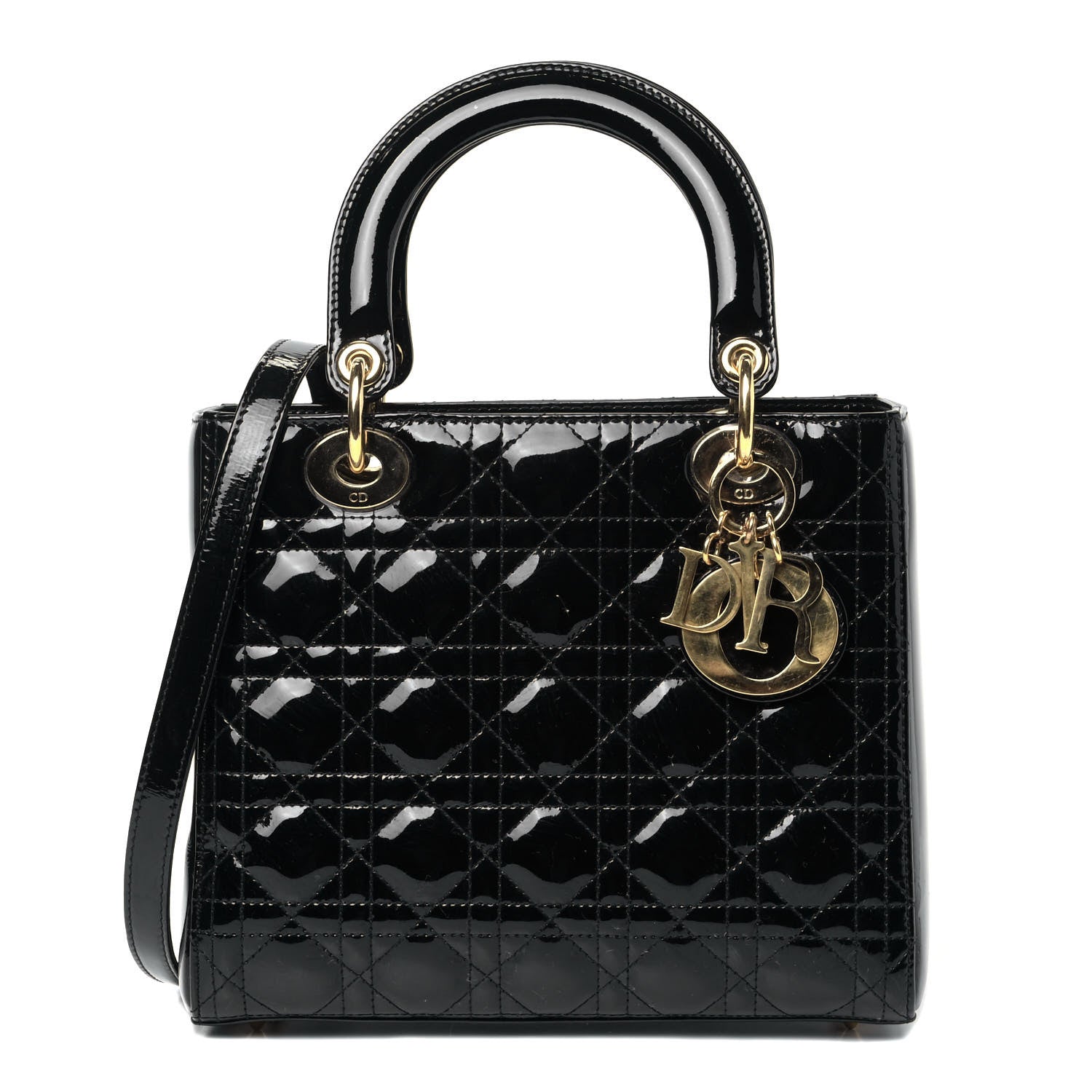Christian Dior Patent Cannage Medium Lady Dior Black 1 of 5